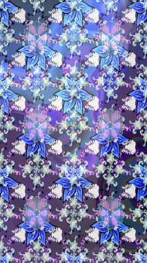 Mavi renkli çiçekler. Raster güzel bir çiçek deseni çizmiş. Tatil havası. Nazik romantik baskı. Bahar mevsimi.