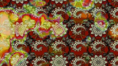 Eski usul küçük çiçekli şirin bir eskiz deseni. Raster illüstrasyonu. Kumaş, duvar kağıdı ve kağıt üzerine baskı yapmak için gelişen arka plan. Moda arka planında parlak buketler.