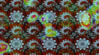 Raster illüstrasyonu. Kahverengi ve nötr renklerde güzel bir tekstil. Suluboya çiçekli çiçek deseni.