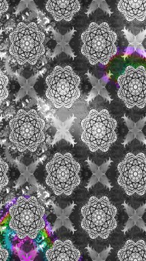 Küçük çiçekli yay deseni çiz. Raster illüstrasyonu. Suluboya stilinde gri ve nötr renkler üzerine.