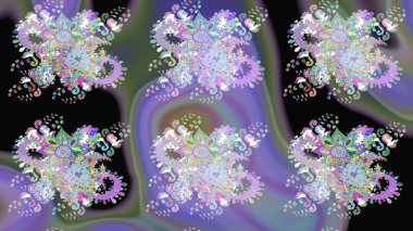 Küçük çiçekte güzel bir desen. Moda baskıları için zarif bir şablon. Motley illüstrasyonu. Çiçekli bahar çiçekleri. Küçük renkli çiçekler..