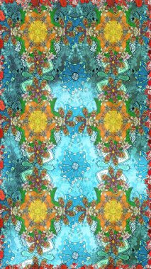 Raster illüstrasyonu. Tekstil veya kitap kapakları, imalat, duvar kağıtları, baskı, hediye paketi ve yapıştırma kitabı için çiçek eskizi geçmişi. Küçük ölçekli çiçeklerdeki basit sevimli desen.