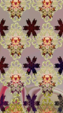 Bej renkli çiçek eskizi. Bej renkli çiçekler. Şatafatlı bahar bahçesi dokusu. Raster illüstrasyonu. Çiçek deseni.