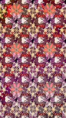 Çiçekli, yapraklı, çiçek desenli eskiz. El çizimi. Raster illüstrasyonu.