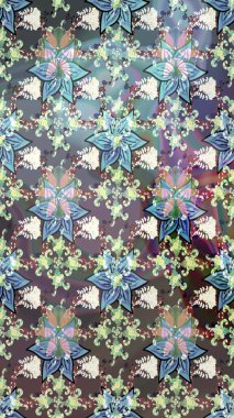 Raster illüstrasyonundaki çiçek desenli çizim. Suluboya tarzında gri renkte çiçekler.