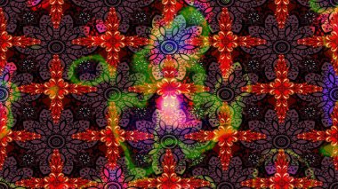 Raster illüstrasyonundaki çiçek desenli çizim. Kahverengi ve siyah renkte çiçekler.