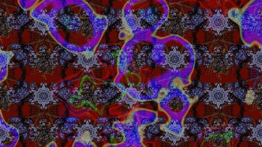 Kahverengi ve mor renkli çiçekler. Çiçekli çiçek deseni, suluboya. Raster illüstrasyonu. Renkli Bahar Teması eskiz kalıbı. Düz Çiçek Elementleri Tasarımı.