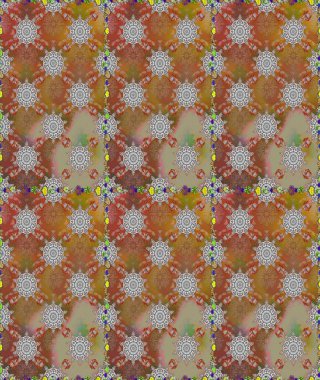 Yaprak ve çiçeklerin suluboya resimleri, kahverengi ve gri renklerde pürüzsüz desenler. Yumuşak, bahar çiçekleri kahverengi ve gri renklerde. Raster illüstrasyonu.