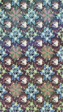 Kabile sanatı boho baskısı, klasik çiçek arkaplanı. Soyut etnik raster çizim kalıbı. Arkaplan dokusu, duvar kağıdı, gri renkli çiçek teması.