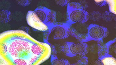 Çiçek desenli raster, mor çizgi grafik desenli soyut raster arkaplan. Modern stil dokusu.