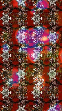 Egzotik çiçekler, kahverengi ve kırmızı renkler üzerine botanik, parlak klasik doğa. Klasik tropikal doğal elementlerin suluboya seti. Raster illüstrasyonu.