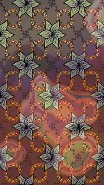 Kahverengi renkli çiçekler. Küçük çiçekte sevimli çiçek deseni var..