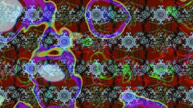 Raster çiçek desenli çiçek deseni, yapraklar, dekoratif elementler, sıçrama, lekeler, el çizimi kontur çizgileri ve Doodle çizim stili, grafik raster çizim çizimi.