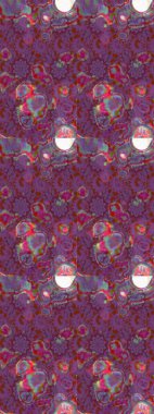 Renkli Bahar Teması eskiz kalıbı. Mor ve kahverengi renkte zarif çiçekli suluboya. Düz Çiçek Elementleri Tasarımı. Raster illüstrasyonu.