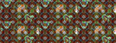 Yeşil ve kahverengi renkli çiçekler. Güzel çiçek deseni. Renkli Bahar Teması eskiz kalıbı. Düz Çiçek Elementleri Tasarımı.