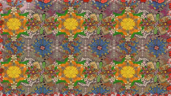 Kahverengi el çizimi. Raster deseni. Karalama çiçekleri çizim kalıbı. Sanat esinlenerek çiçeklere ilham veriyor ve geride.