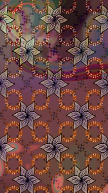 Zarif, parlak ve eskiz kahverengi ve bej desenli çiçek deseni tasarımı. Raster. Sabıka baskıları, bebek kıyafetleri, duvar kâğıtları, paket kutuları vb..