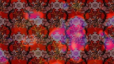 Raster illüstrasyonu. Kahverengi ve kırmızı renkte çiçekler. Çizim çiçek deseni duvar kağıdı için kullanılabilir.