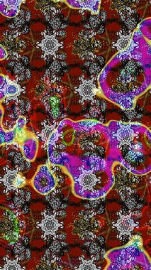 Düz Çiçek Elementleri Tasarımı. Gri ve kahverengi renkli çiçekler. Sevimli çiçek raster deseni. Renkli Bahar Teması çizim şablonu.