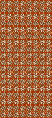 Doğum günü kartı, davetiye ya da afiş için iyidir. Kusursuz ortaçağ çiçek deseni. Raster illüstrasyonu. Dekoratif simetri arabesk. Bej, kahverengi ve turuncu renklerde altın.