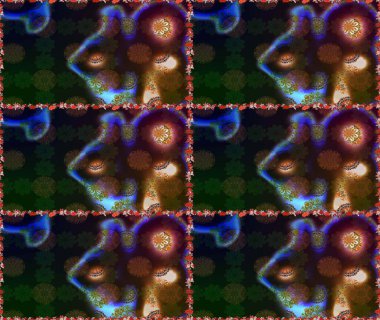 Şirin çiçek elementleri. Kahverengi ve gri renkli çiçekler. Raster illüstrasyonu. Kusursuz..