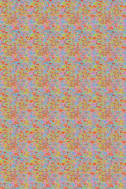 Düz Çiçek Elementleri Tasarımı. Sevimli çiçek raster deseni. Kusursuz Renksiz Bahar Temalı Kusursuz Arkaplan. Hoş renklerde çiçekler.