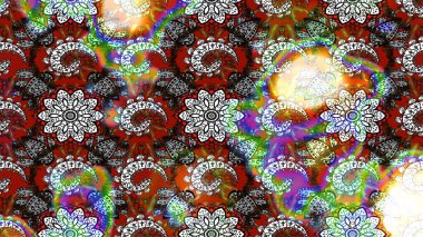 Chichi 'nin kumaş kalıbını çiz. Çiçek deseni. Düz Çiçek Elementleri Tasarımı. Renkli Bahar Teması eskiz kalıbı. Raster illüstrasyonu.