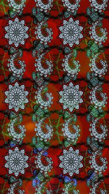 Güzel çiçek deseni. Düz Çiçek Elementleri Tasarımı. Kırmızı ve kahverengi renkte çiçekler. Renkli Bahar Teması çizim şablonu.