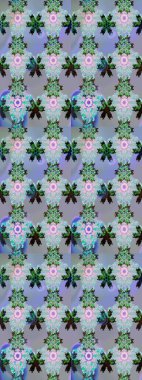 Mavi ve nötr renklerde çiçekler. Raster illüstrasyonunda çiçek deseni çizimi.