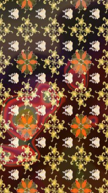 Kahverengi ve gri renkli çiçekler. Elle boyanmış suluboya resim çizimi çiçekler ve bitkiler.