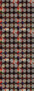 Renkli Bahar Teması eskiz kalıbı. Düz Çiçek Elementleri Tasarımı. Raster..