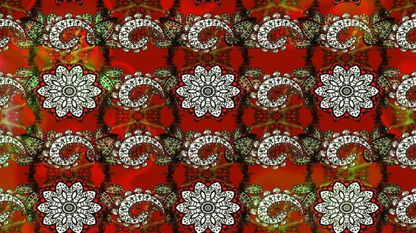 Kahverengi ve kırmızıda çiçekler. Raster hisseleri. Suluboya, elle çizilmiş. Taslak arkaplan deseni.