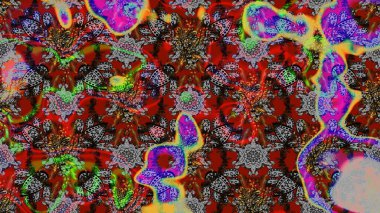 Raster illüstrasyonu. Suluboya stilinde gri ve kırmızı renkte. Küçük çiçekli bahar deseni çiz.