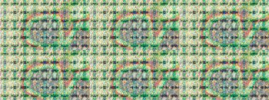 3D çiçekler, eskiz. Raster illüstrasyonu. Tarafsız ve yeşil renklerde.