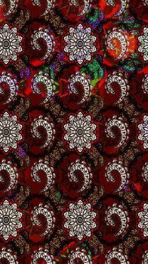 Anti-stres için soyut örnek sayfası. Raster illüstrasyonu. Siyah ve kahverengi renklerde.