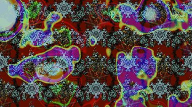 Çiçekli karalama şeklinde Raster çiçek deseni. Yumuşak, bahar çiçekli arka plan. Mavi ve kahverengi renkte çiçekler.