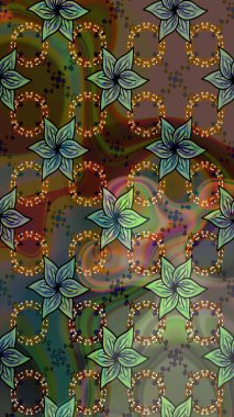 Raster illüstrasyonu. Kahverengi renklerde. Kahverengi renkte kahverengi papatya deseni.