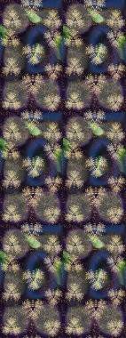 Düz Çiçek Elementleri Tasarımı. Gri renkli çiçekler. Renkli Yaz Temalı eskiz kalıbı. Raster illüstrasyonunda çiçek deseni çizimi.