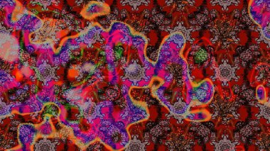 Kahverengi ve kırmızı renkte çiçekler. Düz Çiçek Elementleri Tasarımı. Güzel çiçek deseni. Renkli Bahar Teması çizim şablonu.