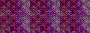 Renkli Bahar Temalı Kusursuz Arkaplan. Raster. Düz Çiçek Elementleri Tasarımı.