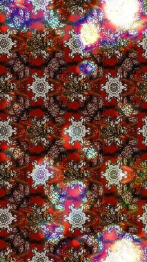 Sevimli çiçek raster deseni. Düz Çiçek Elementleri Tasarımı. Sketch Colour Spring Theme eskiz kalıbı. Kahverengi ve kırmızı renkte çiçekler.