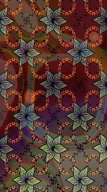 Sevimli küçük çiçek desenle. Raster resim. Çiçek desenli çiçek ve yaprakları ile.