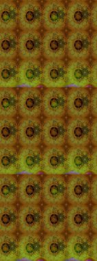 Eski usul. Eskiz geçmişi. Renkli desenli eskiz deseni, kahverengi çiçekler ve dekoratif elementlerle. Raster illüstrasyonu. Kumaş, tekstil ve duvar kağıdı baskısı için..