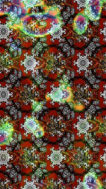 Moda baskıları için zarif bir şablon. Robot resim. Çiçekli bahar çiçekleri. Küçük renkli çiçekler. Küçük çiçekte güzel bir desen. Motley illüstrasyonu.