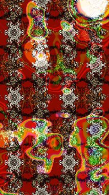 Kahverengi ve kırmızı renkte çiçekli çiçek deseni. Suluboya tarzında kahverengi ve kırmızı renkte çiçekler.