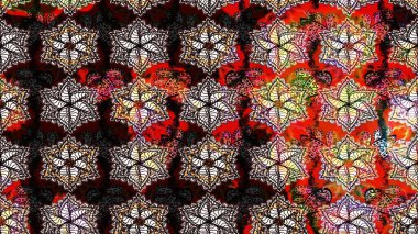 Siyah ve kahverengi renkte etnik çiçeklerle süslenmiş zarif bir eskiz. Raster Çiçek İllüstrasyonu güzel tekstil..