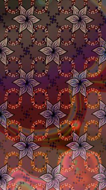 Çiçekler suluboya eskiz deseni. Raster Stili kumaş deseni.