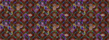 Düz Çiçek Elementleri Tasarımı. Raster Illustrasyon 'daki Çiçek Deseni' nin son moda çizimi. Güzel kumaş deseni. Renkli Yaz Teması çizim şablonu.