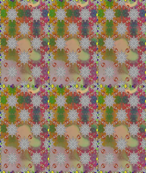 Eski model. Moda baskısı. Dekorasyon ve tasarım için güzel bir desen. Suluboya kusursuz desen. Raster illüstrasyonu. Çiçeğin suluboya çizimlerinin zarif deseni.