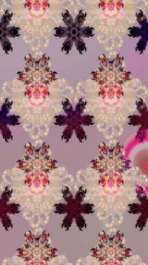 Renkli Bahar Teması eskiz kalıbı. Taslak desenli, modaya uygun kumaş deseni. Raster illüstrasyonu. Şirin çiçek elementleri. Düz Çiçek Elementleri Tasarımı.